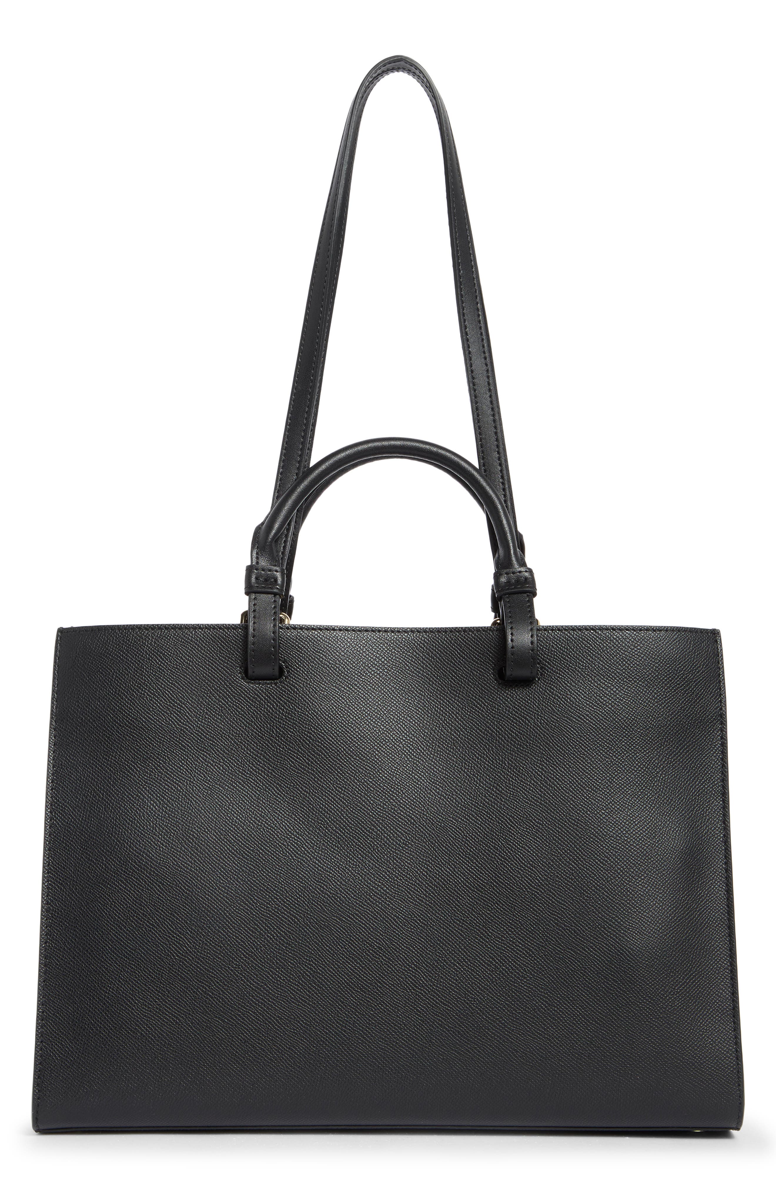 Furla Deva Leather Tote, Alternate, color, Nero