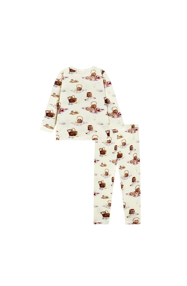 Milkbarn Organic Cotton Long Sleeve Two Piece Pajama Set, Alternate, color, Picnic