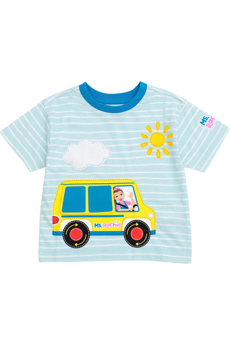Short Sleeve T-Shirt with 3D Flap, Alternate, color, Light Blue Stripe
