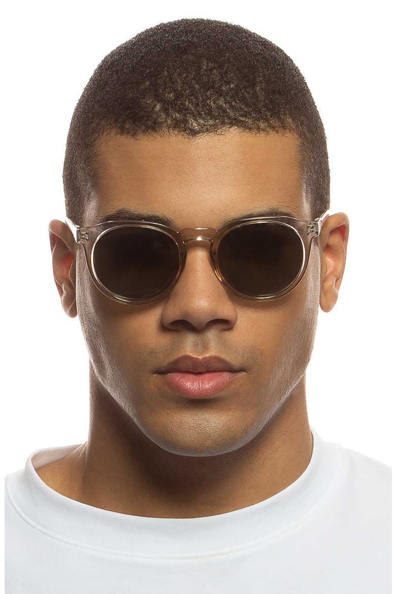 Nucleus 52mm Polarized Round Sunglasses, Alternate, color, GREY / GREEN MONO POLAR