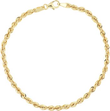 14K Gold Rope Chain Bracelet