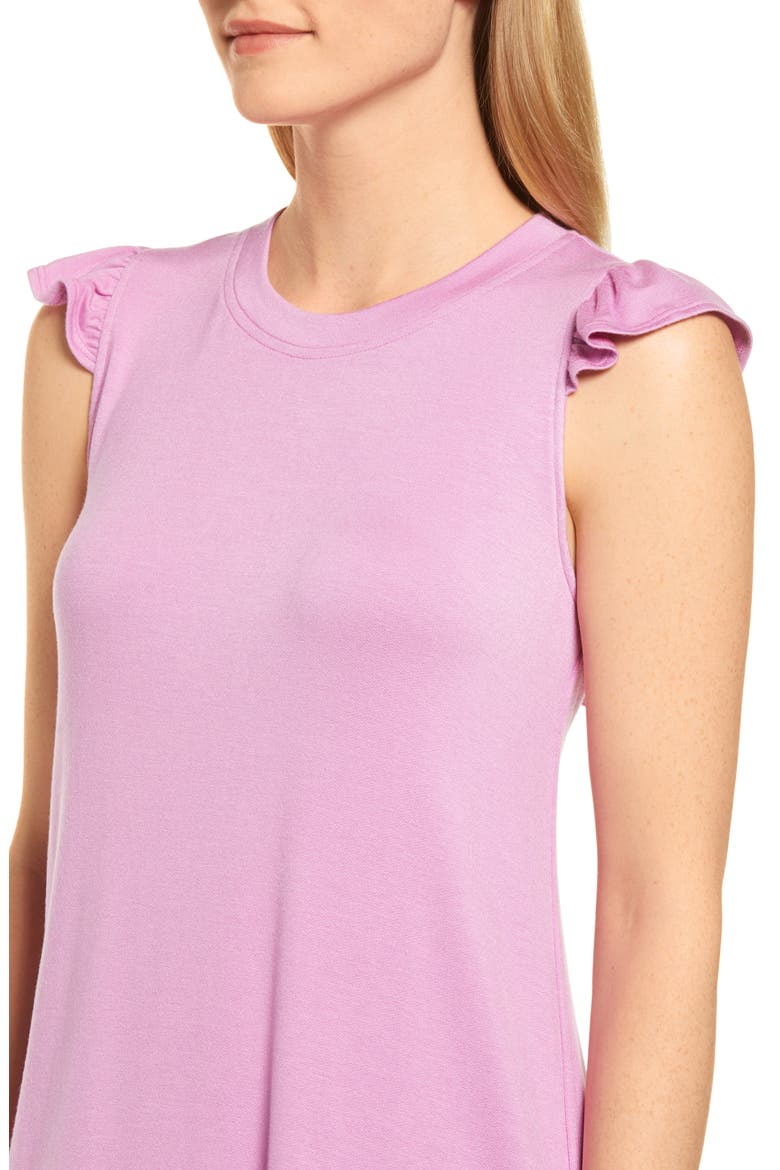Gibson x Hi Sugarplum! Laguna Soft Jersey Ruffle Back T-Shirt Dress (Nordstrom Exclusive), Alternate, color, PEONY