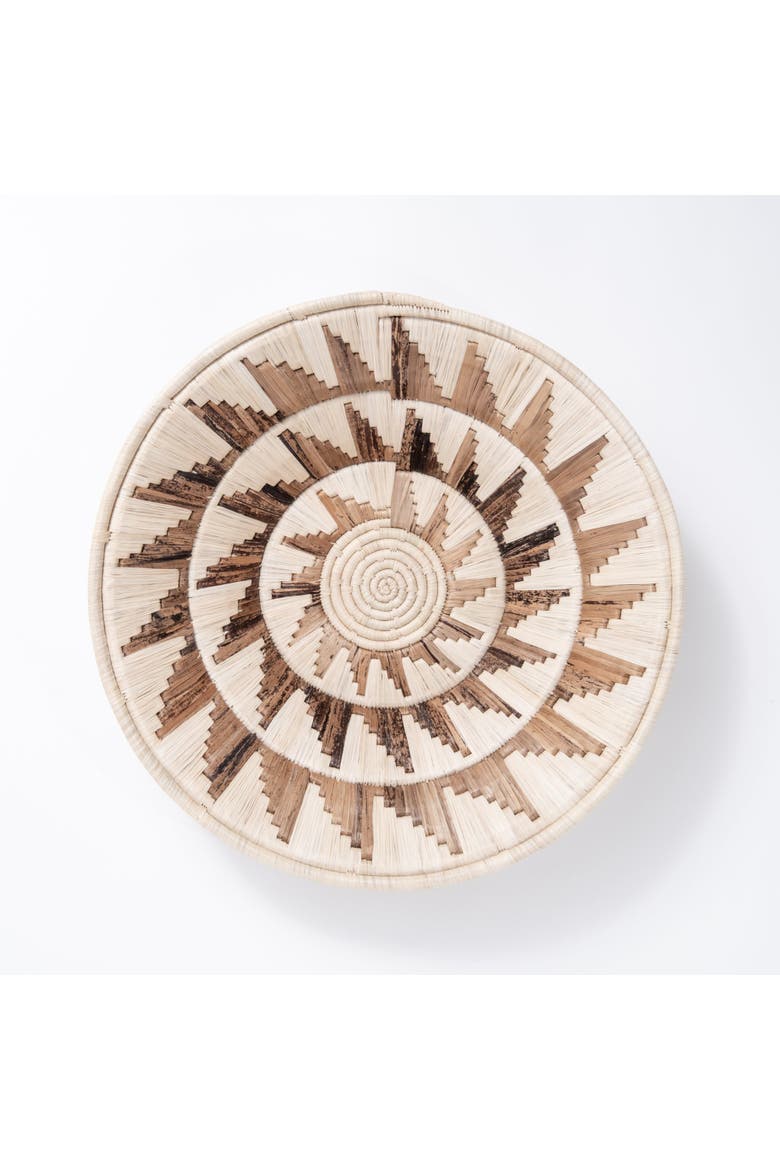 Large Mayan Sun Double Weave Basket ~ Banana Fiber, Main, color, Natural