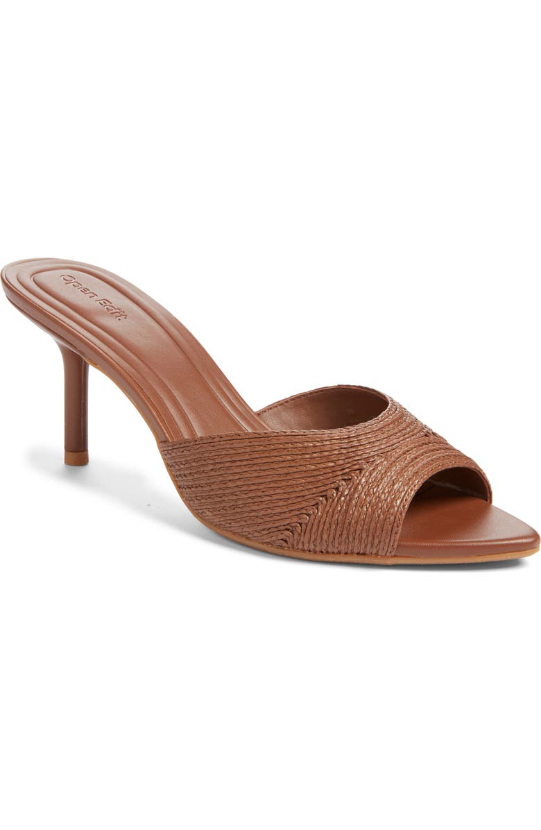 Open Edit Micah Heeled Sandal, Main, color, Brown Russet