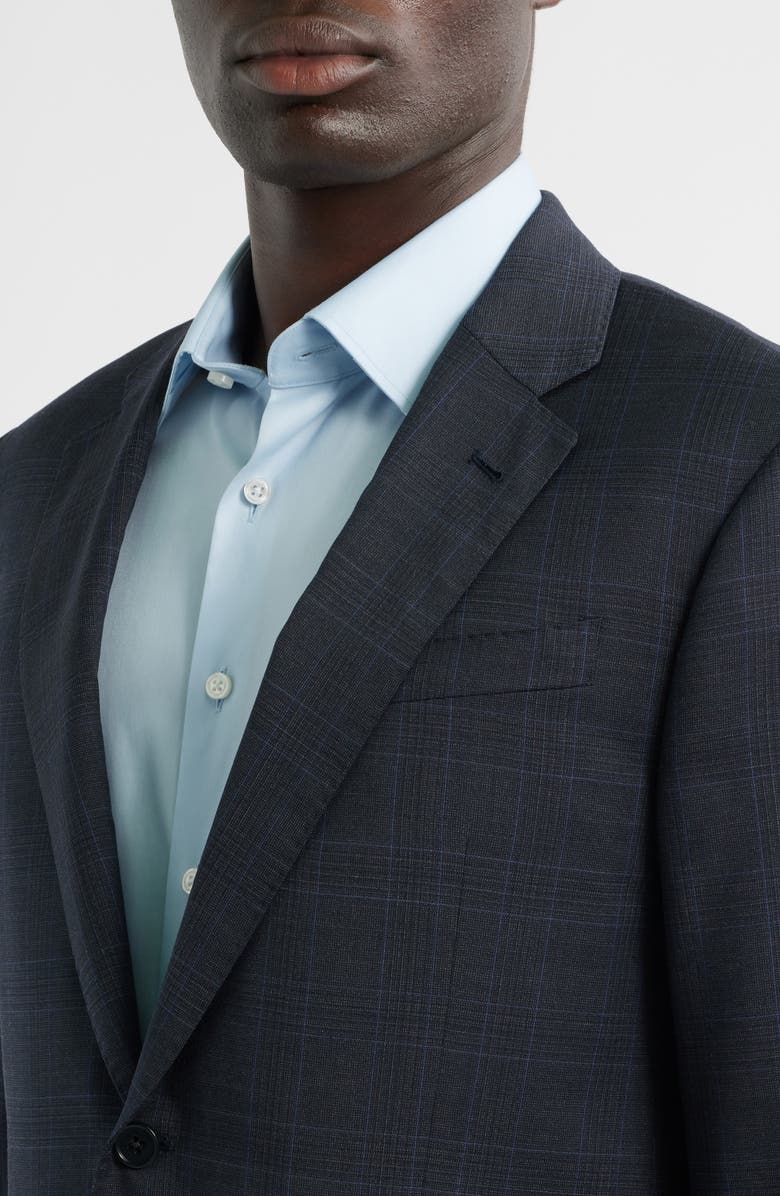 Emporio Armani Charcoal Grey Plaid Wool Suit, Alternate, color, 