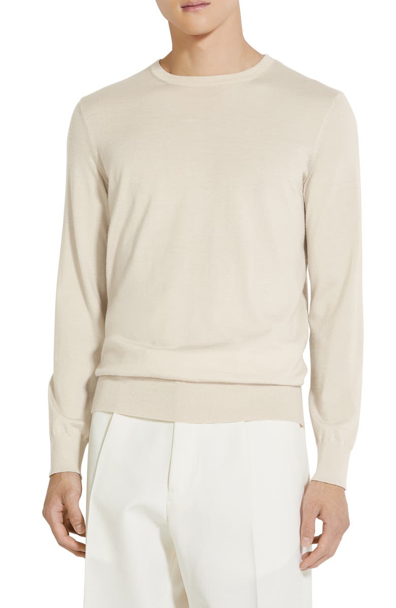 ZEGNA Cashseta Cashmere & Silk Sweater, Main, color, Iuta Beige