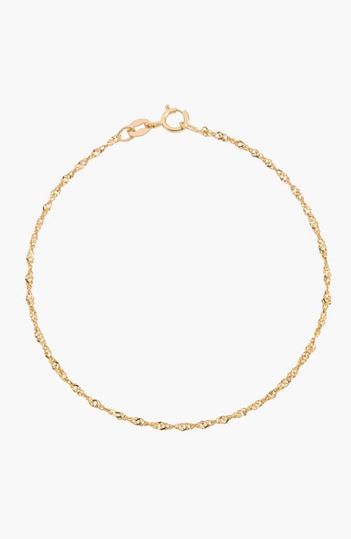 Aurate New York Barely There Chain Bracelet in Yellow Gold Vermeil at Nordstrom, Size 6.5