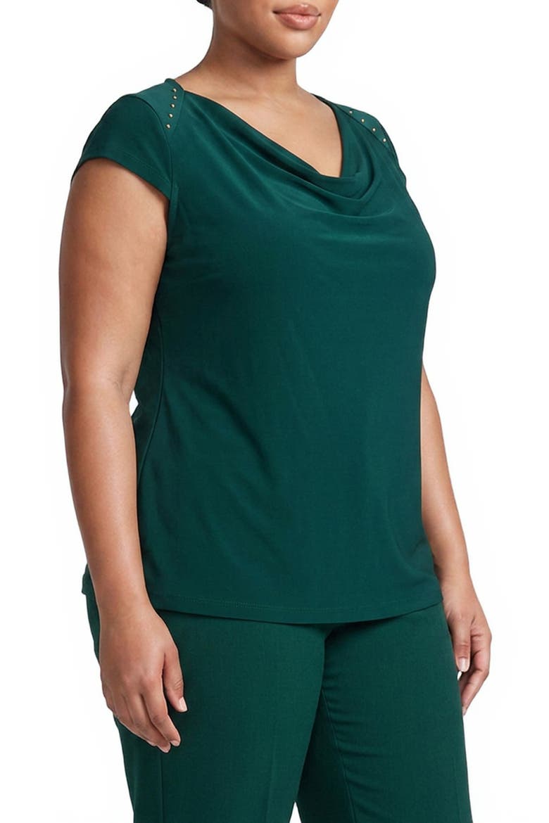 Cowl Neck Cap Sleeve Knit Top, Alternate, color, EVERGREEN