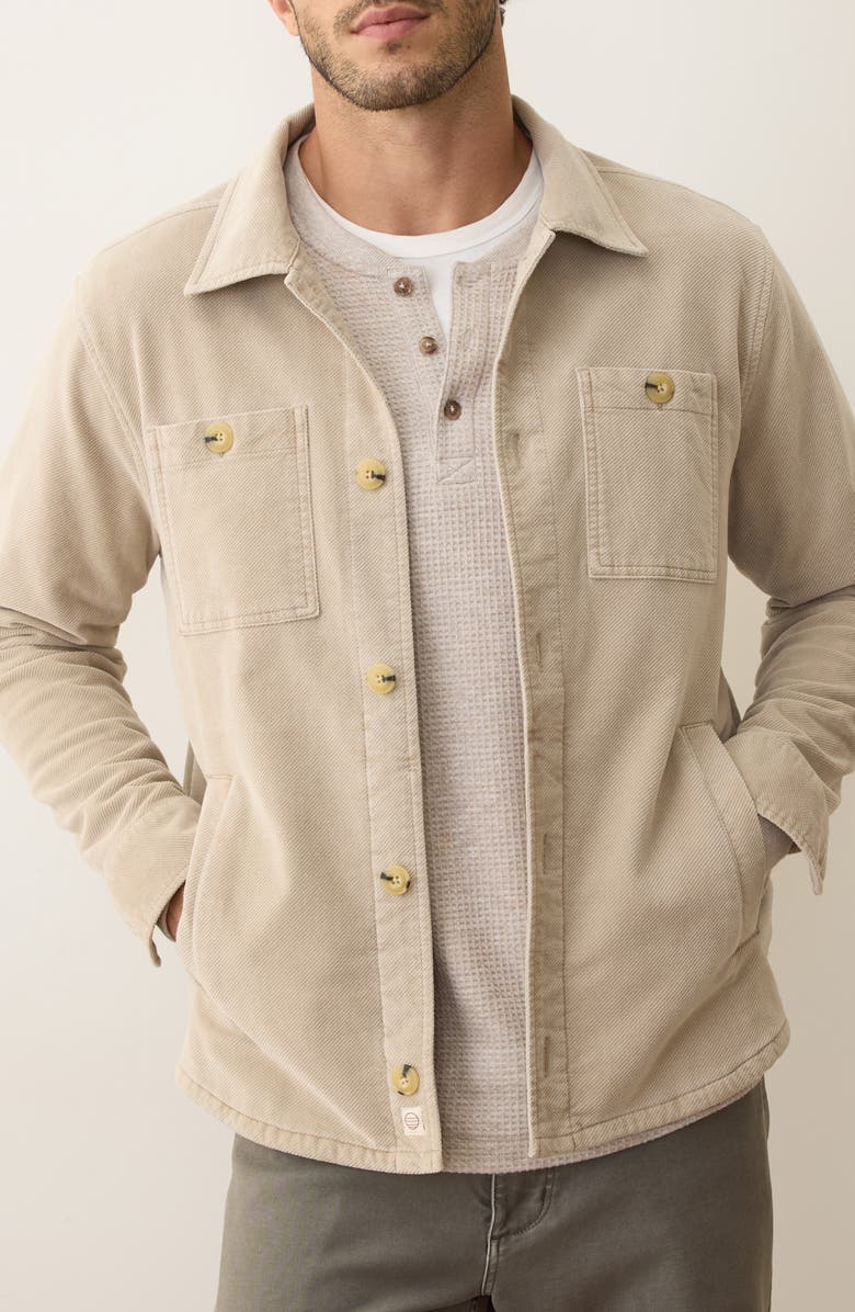 Marine Layer Max Brushed Overshirt, Main, color, Taupe