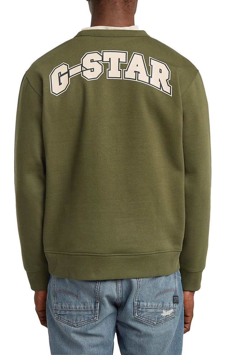 G-STAR Running Dog Crewneck Sweatshirt, Alternate, color, Shadow Olive