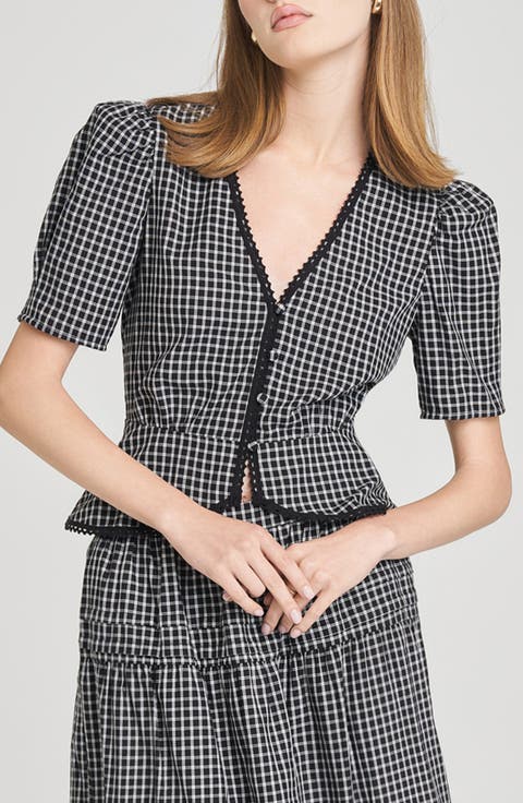 Gemma Puff Sleeve Peplum Top