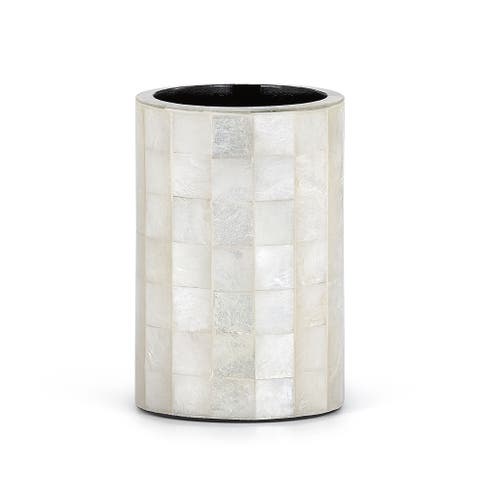 Capiz Blanc Brush Holder