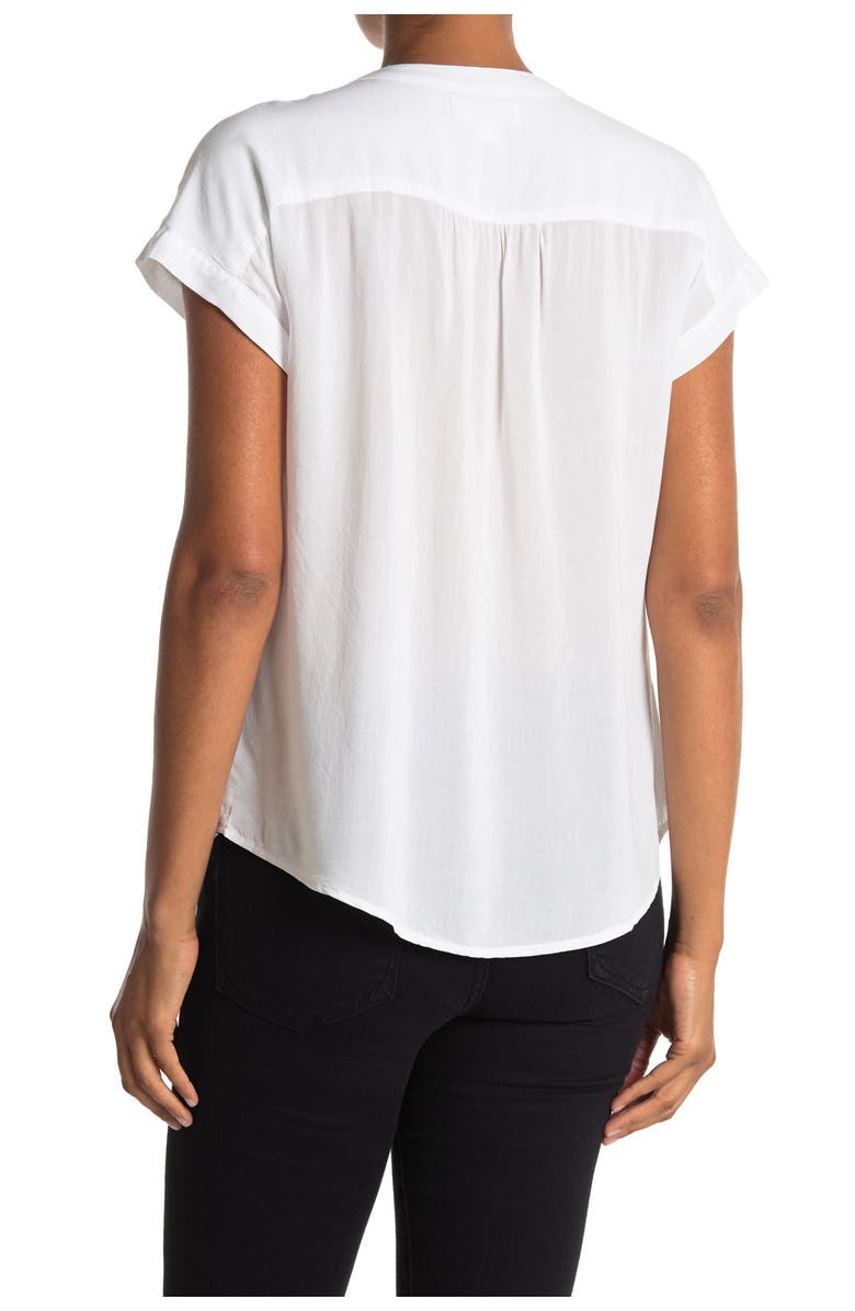 Velvet by Graham & Spencer Split Neck Short Sleeve Blouse, Alternate, color, 