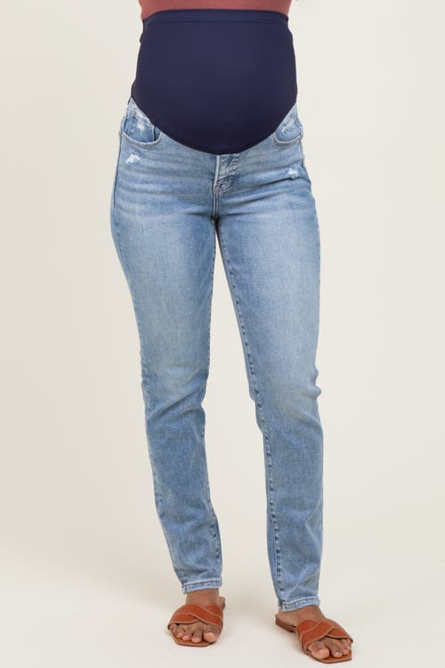 Pinkblush Vintage Wash Skinny Jeans In Blue