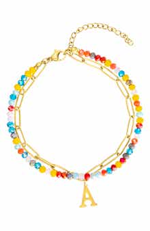 Adornia Initial Water Resistant Layered Bracelet