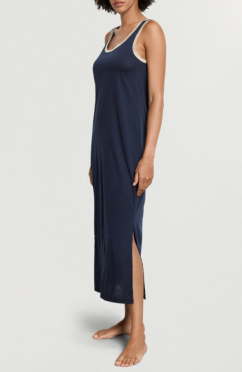 Hanro Laura Long Tank Nightgown, Alternate, color, Deep Navy