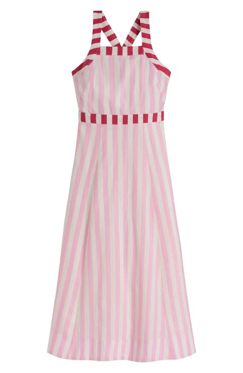 Cross Back Linen Blend Dress