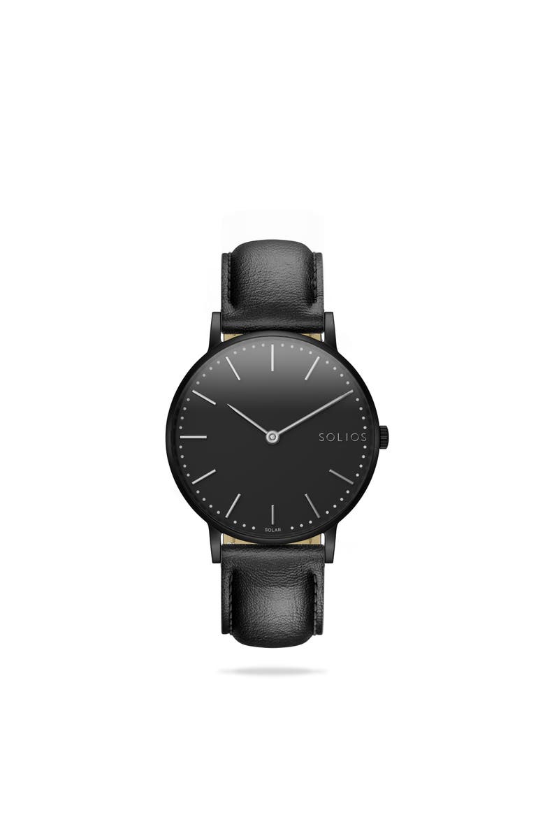 Solios Watches The Solar Classic | Black Dial - Black Case, Main, color, 
