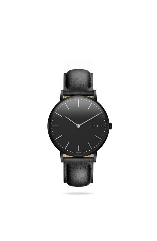 Solios Watches The Solar Classic | Black Dial In Black Vegan Leather