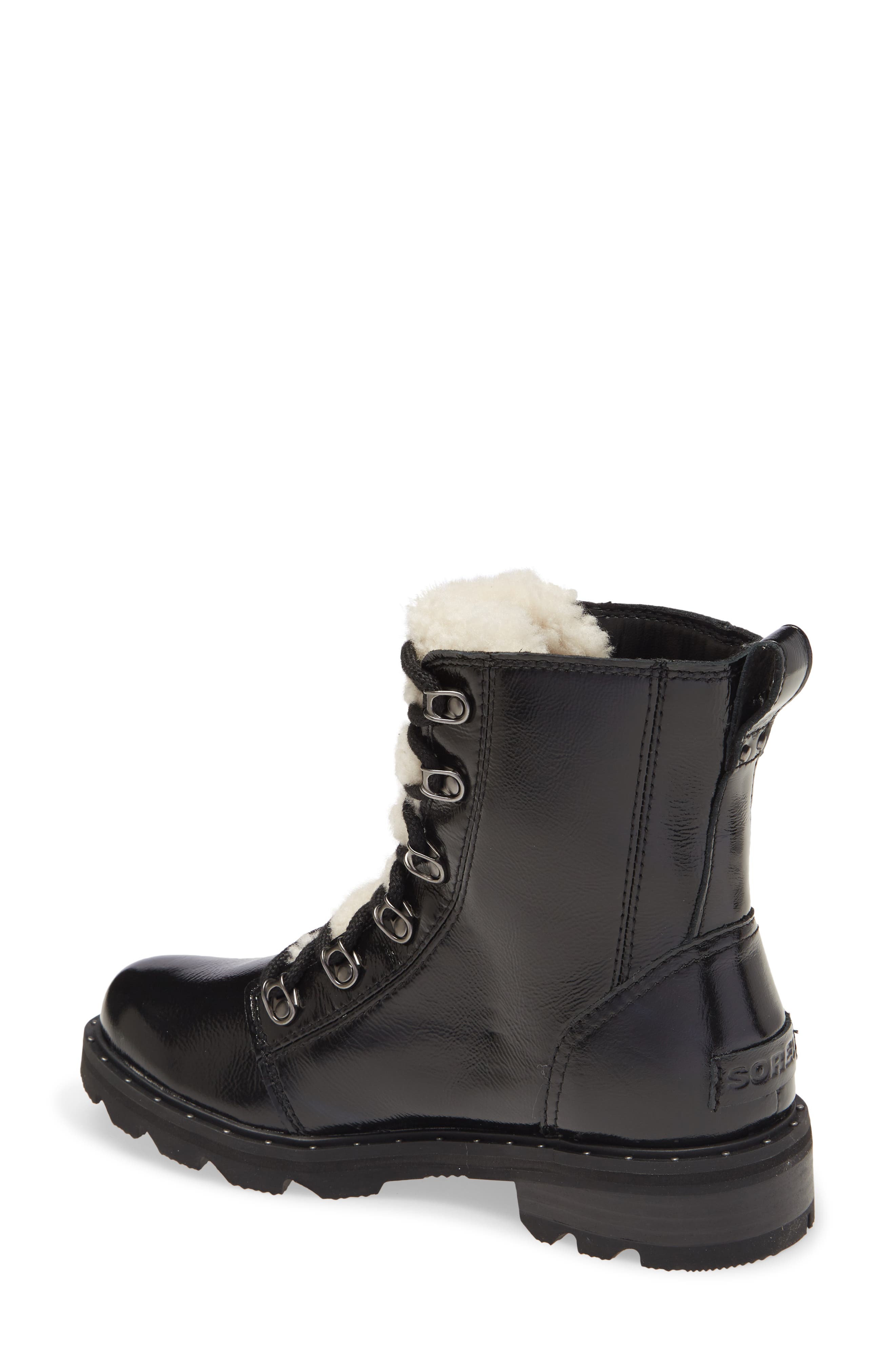 SOREL Lennox Lace-Up Boot with Genuine Shearling Trim, Alternate, color, 