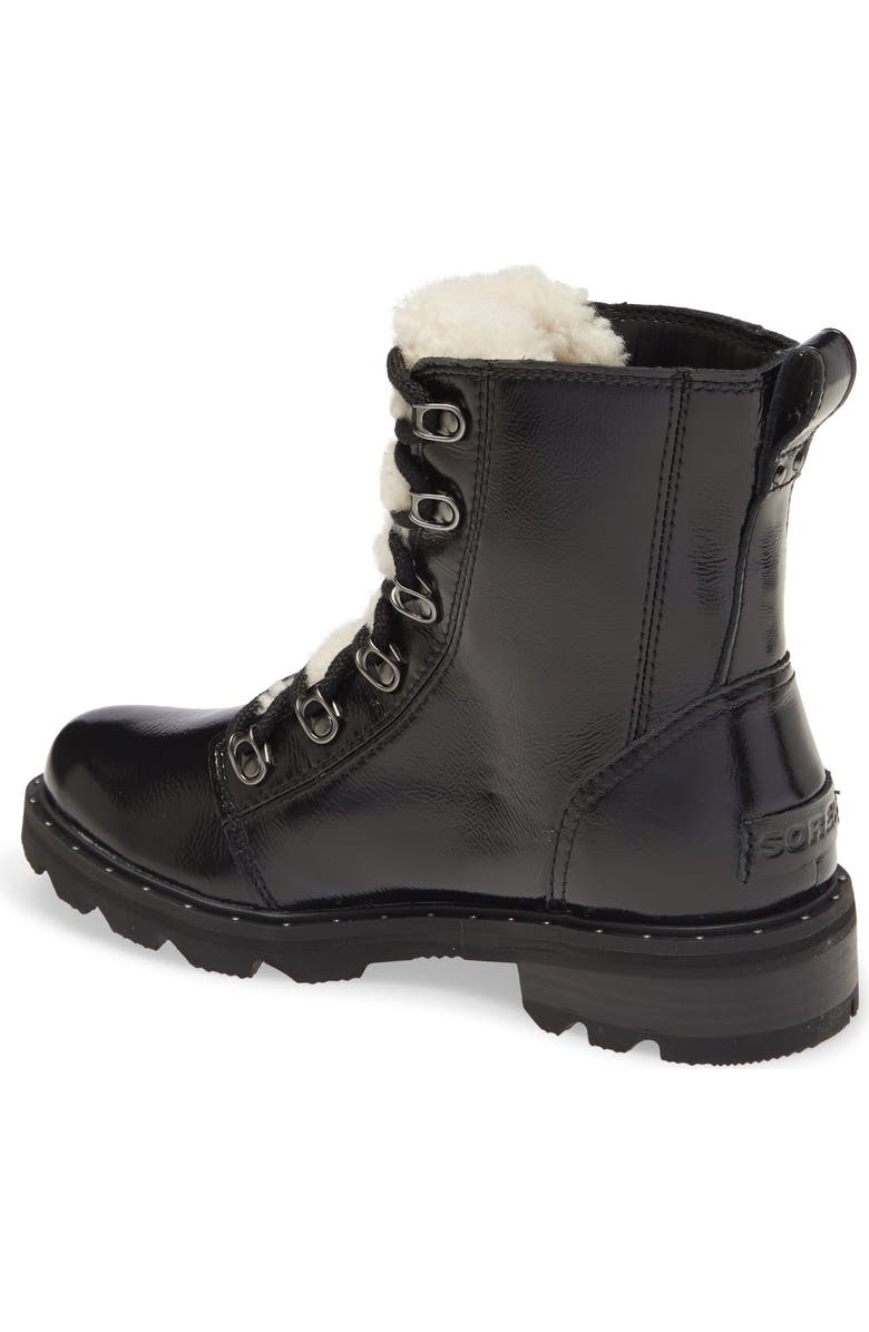 SOREL Lennox Lace-Up Boot with Genuine Shearling Trim, Alternate, color,