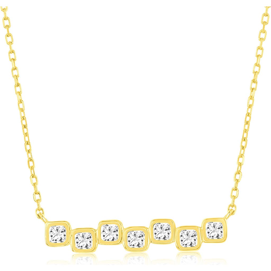Shop Simona Square Cubic Zirconia Bar Pendant Necklace