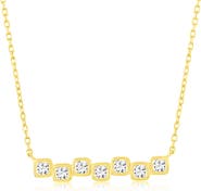SIMONA Square Cubic Zirconia Bar Pendant Necklace