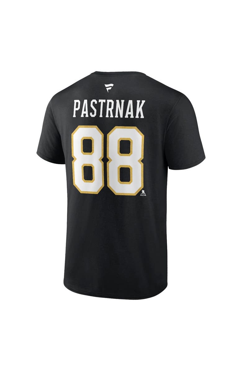 FANATICS Men's Fanatics Branded David Pastrnak Black Boston Bruins Authentic Stack Name & Number T-Shirt, Alternate, color, Black