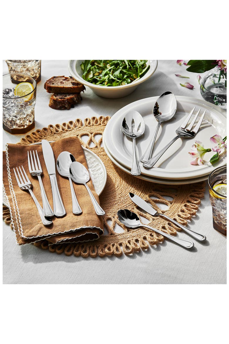Alcea 18/10 Stainless Steel 65-Piece Flatware Set, Alternate, color, SILVER