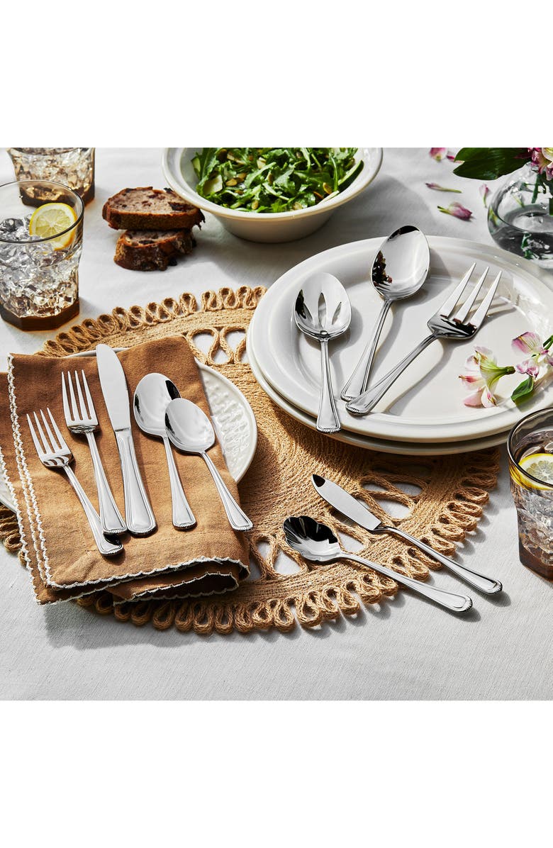 HENCKELS CUTLERY Alcea 18/10 Stainless Steel 65-Piece Flatware Set, Alternate, color, Silver