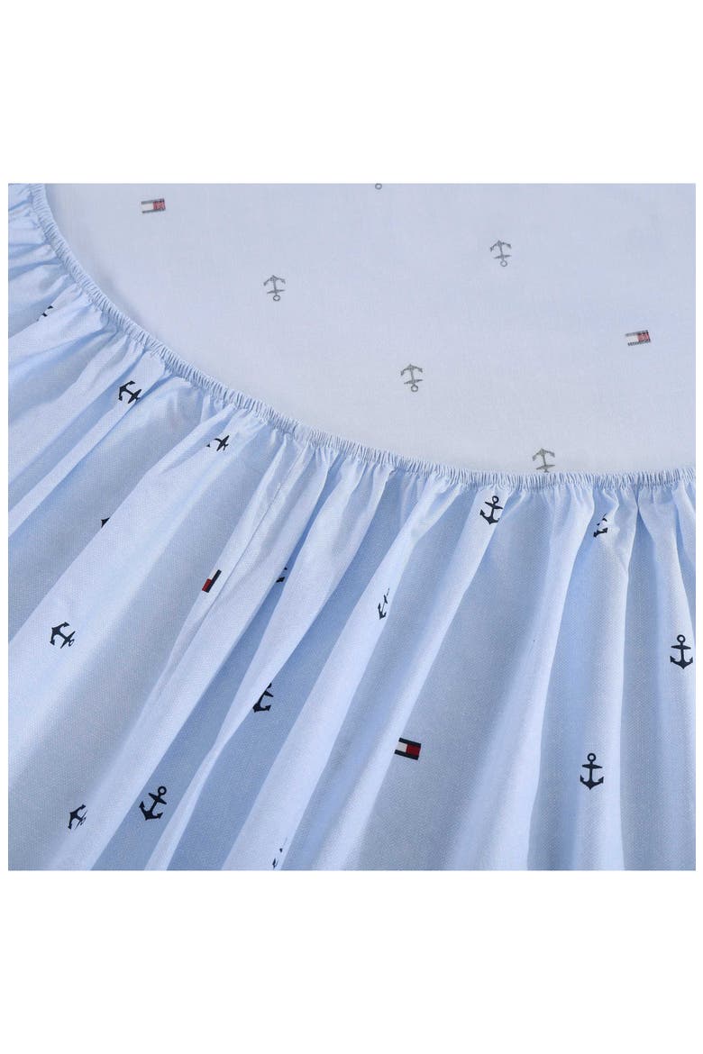 Anchor & Flag Cotton Percale Sheet Set, Alternate, color, LIGHT BLUE