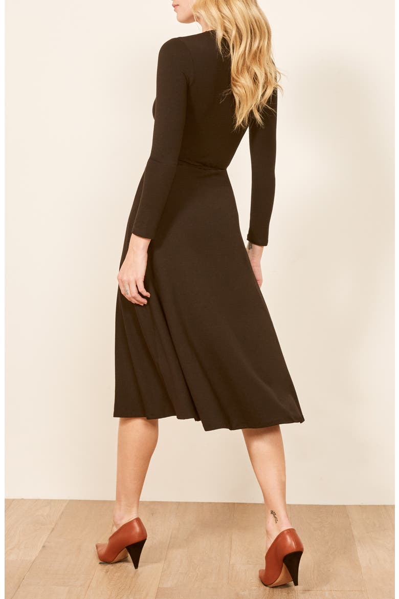 Maurie Wrap Dress, Alternate, color, BLACK