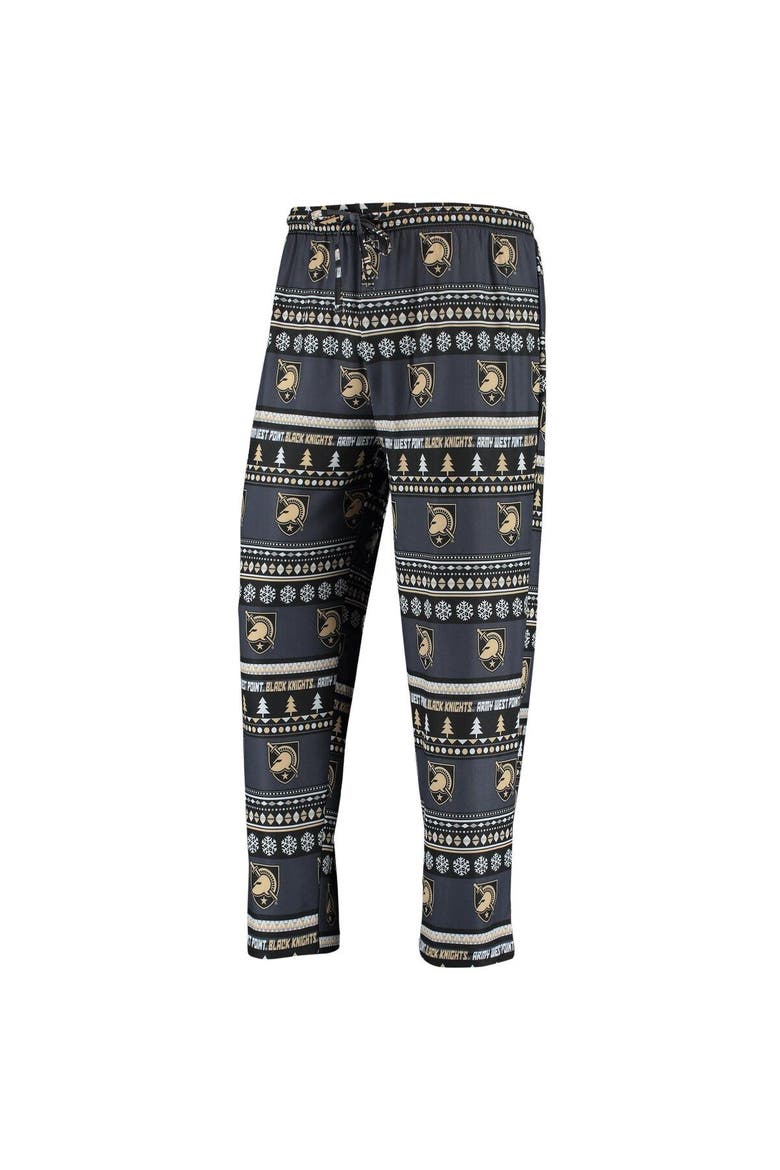 Men's Concepts Sport Black Army Black Knights Ugly Sweater Knit Long Sleeve Top and Pant Set, Alternate, color, Black