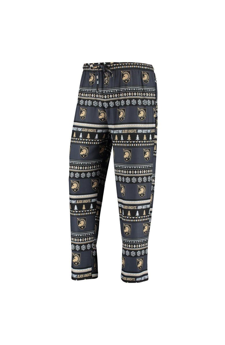 CONCEPTS SPORT Men's Concepts Sport Black Army Black Knights Ugly Sweater Knit Long Sleeve Top and Pant Set, Alternate, color, Black