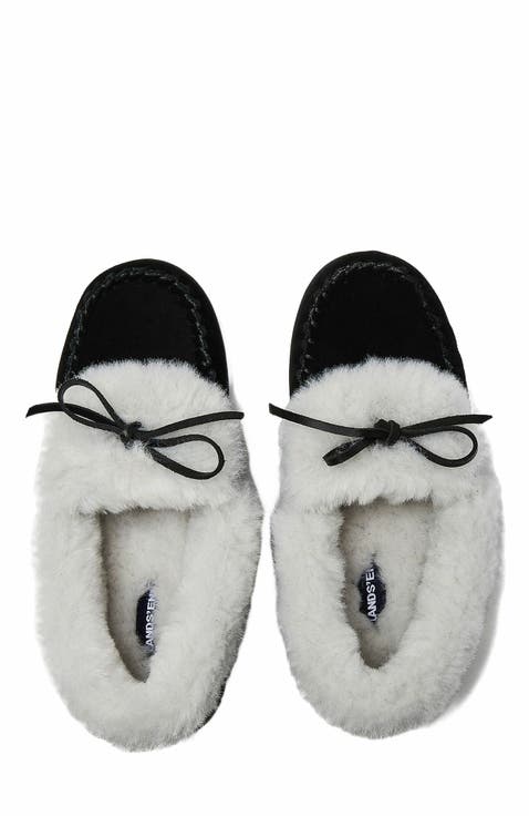 Fluffy Lined Indoor Outdoor Moccasin Slippers