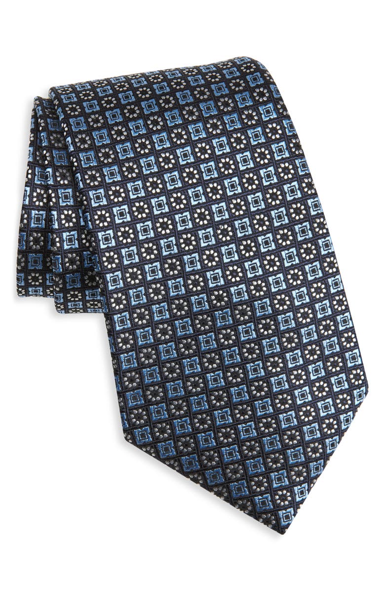 ZEGNA TIES Medallion Mulberry Silk Tie, Main, color, Blue