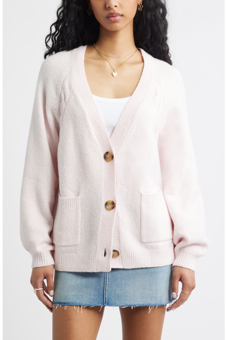 Relaxed Everyday Cardigan, Main, color, PINK PRIMROSE