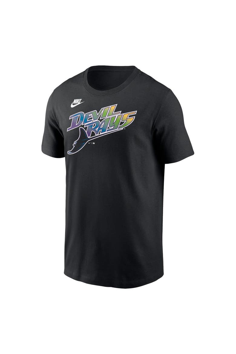 Men's Nike Black Tampa Bay Rays Cooperstown Wordmark T-Shirt, Alternate, color, Black