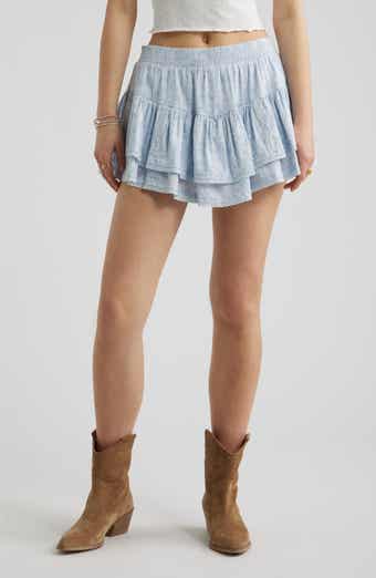 Lace Trim Ruffle Skort