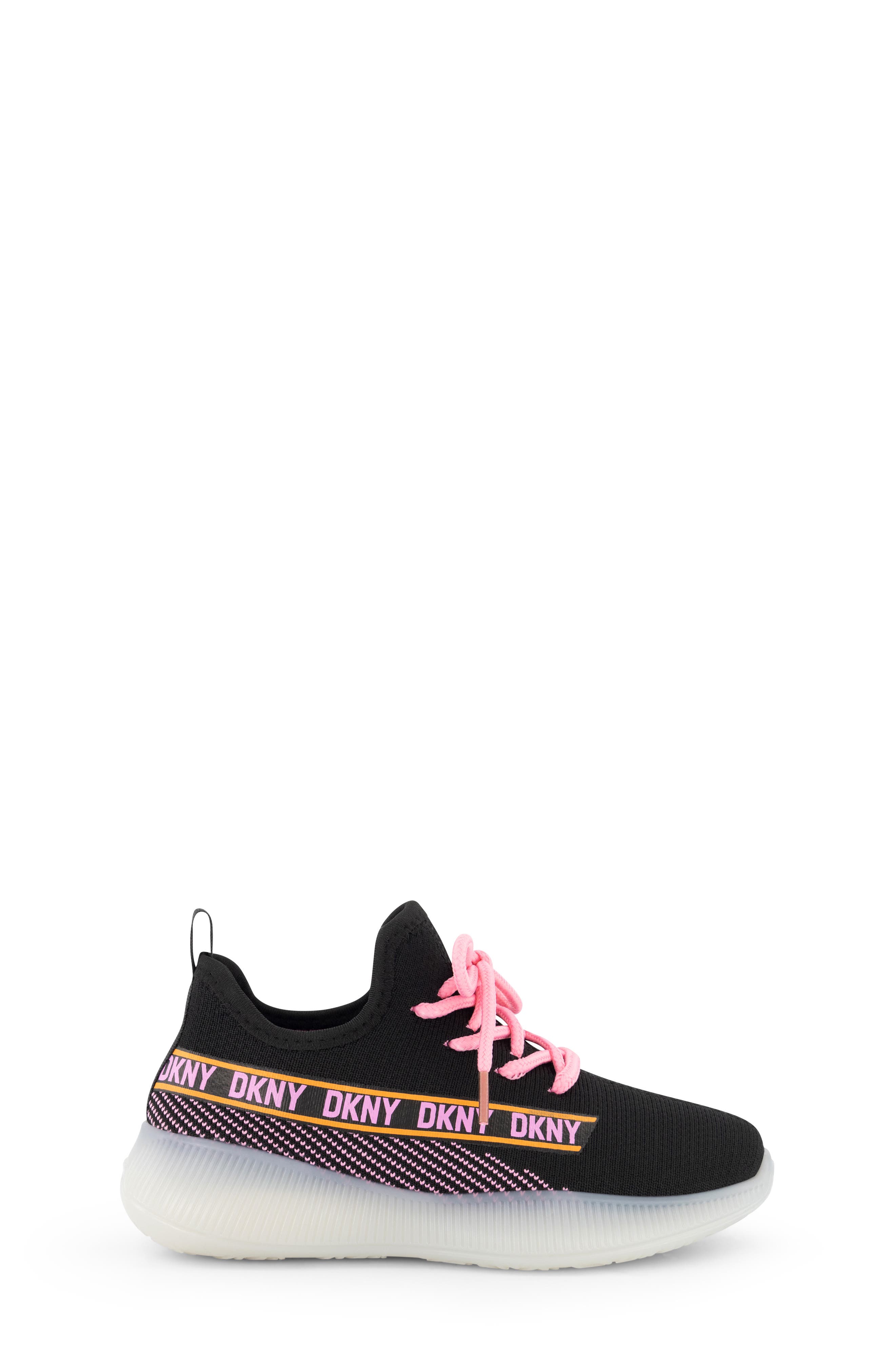 DKNY Kids' Landon Knit Sneaker, Alternate, color, Black