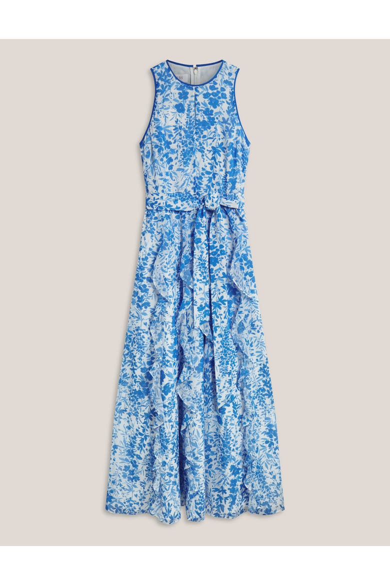 Taryn Floral Ruffle Maxi Dress, Alternate, color, Ivoryblue