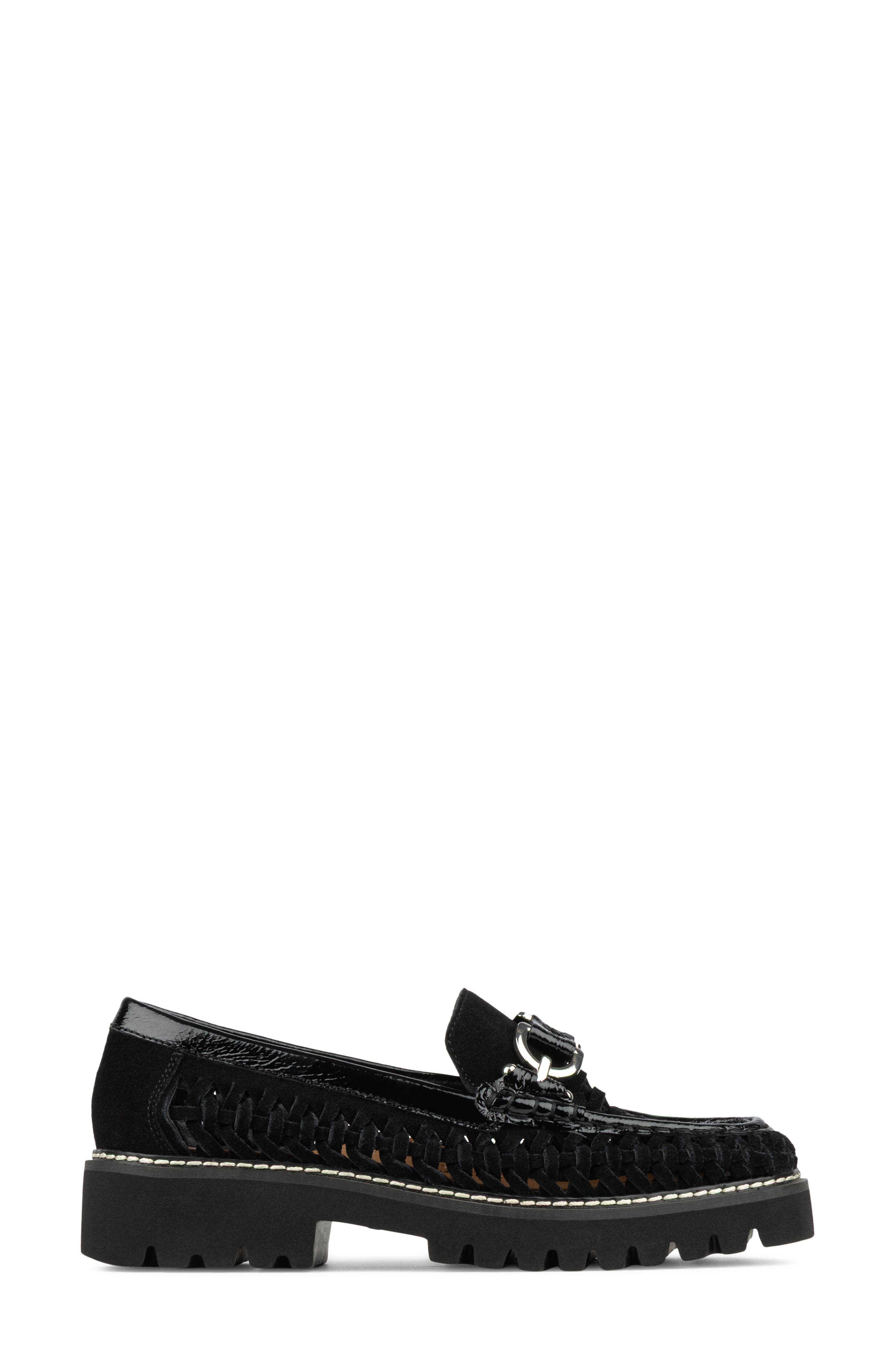 Hansine Lug Sole Bit Loafer, Alternate, color, BLACK