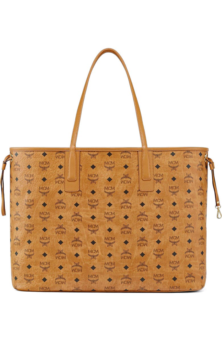 MCM Large Reversible Liz Shopper in Visetos, Alternate, color, Cognac