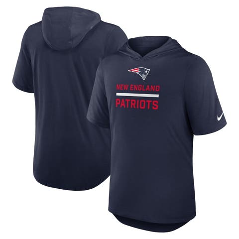 Men's Nike Navy New England Patriots Lockup Tri-Blend Hoodie T-Shirt