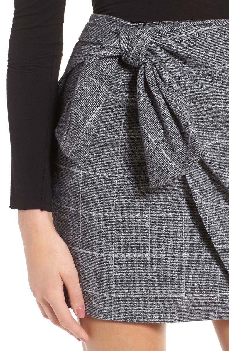 Leith Faux Wrap Miniskirt, Alternate, color, 