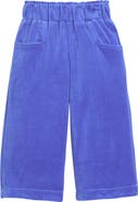 BISBY Kids' Cropped Velour Palazzo Pants