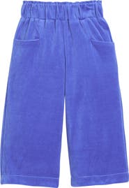 BISBY Kids' Cropped Velour Palazzo Pants