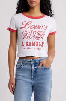 Love's a Gamble Crop Graphic T-Shirt
