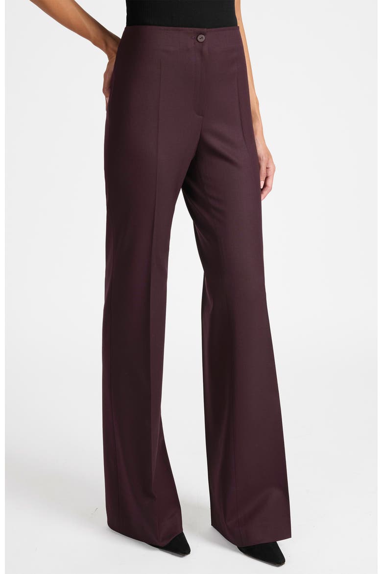 Elizabeth Flared Leg Pant in Virgin Wool Stretch, Alternate, color, RAISIN