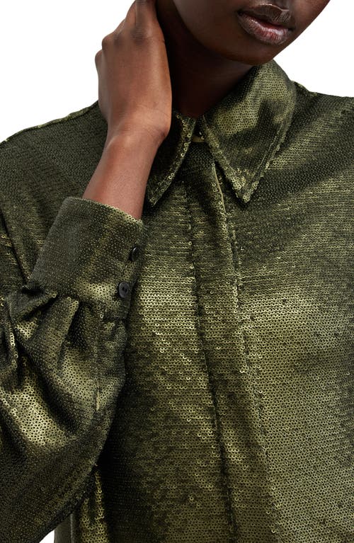 Allsaints Charli Sequin Relaxed Fit Button-up Shirt